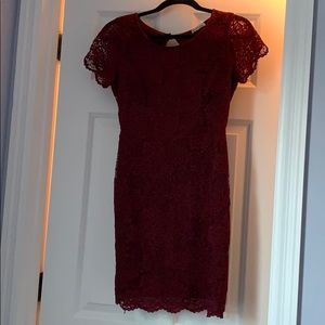 Maroon fitted formal dress